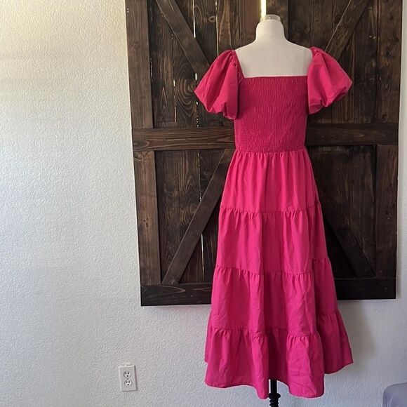 New Sexy Off Shoulder Short Puff Sleeve High Waist Casual Ruched Ruffle MIDI - Picture 4 of 10